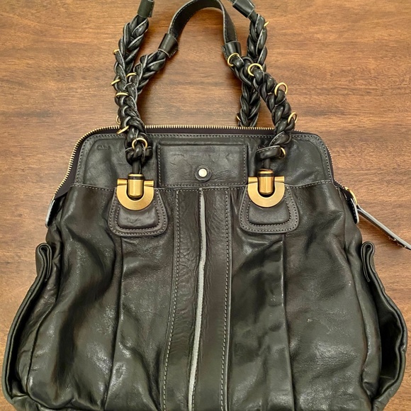 Vintage Chloe Black Leather Heloise Satchel Bag - Picture 10 of 10